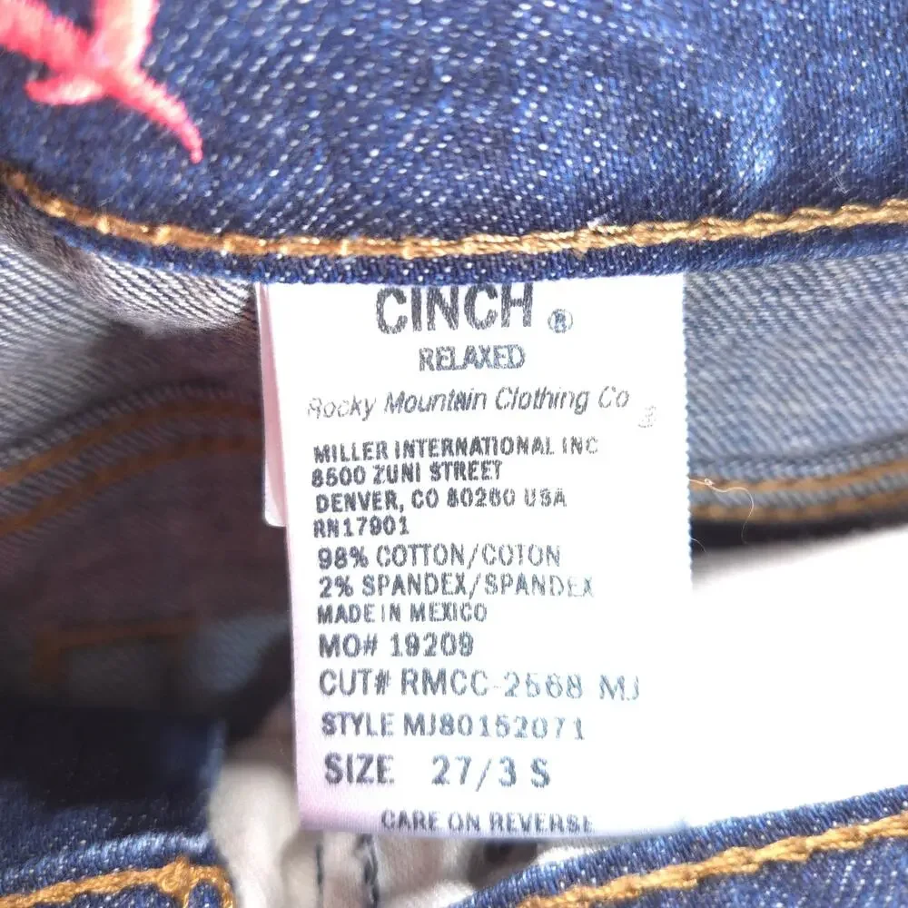 Cinch Jenna Casual Button Medium Wash Denim Jeans Womens Size 27/3s Blue